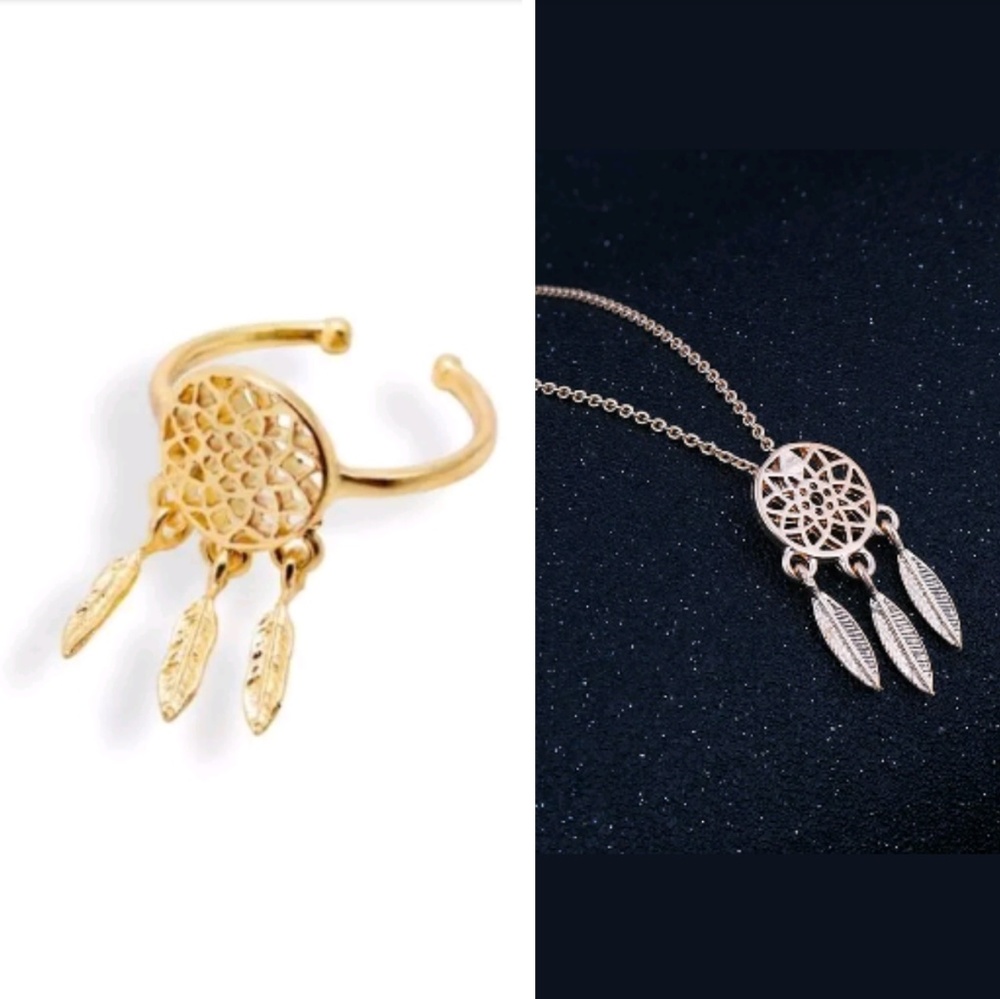Gold Dreamcatcher Jewelry Set